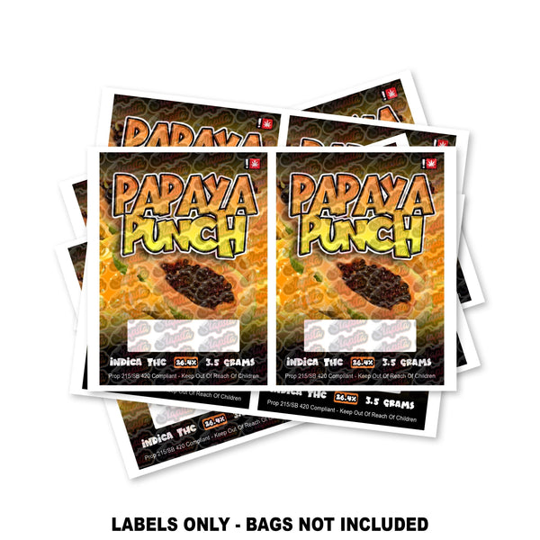 Papaya Punch Mylar Bag Labels ONLY - SLAPSTA