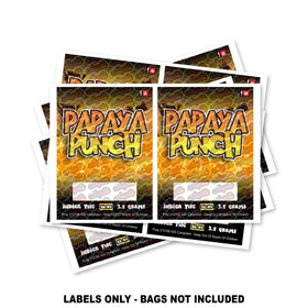 Étiquettes pour sacs Mylar Papaya Punch UNIQUEMENT