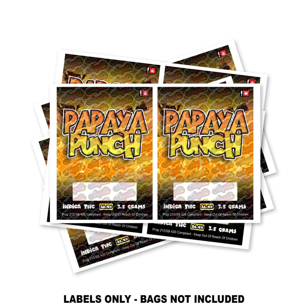 Papaya Punch Mylar Bag Labels ONLY - SLAPSTA