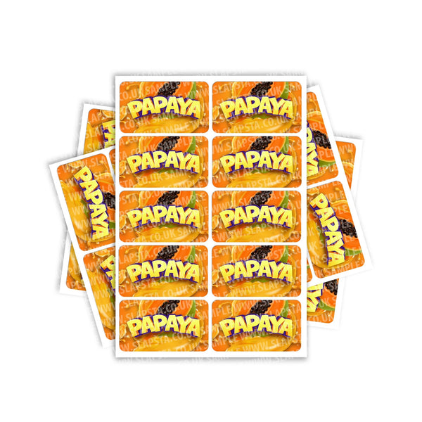 Papaya Rectangle / Pre-Roll Labels - SLAPSTA