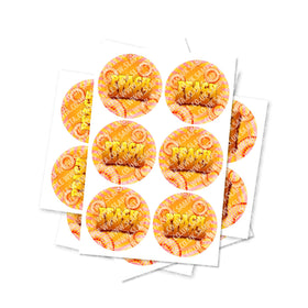Peach Ringz Circular Stickers