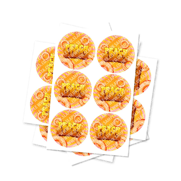 Peach Ringz Circular Stickers - SLAPSTA