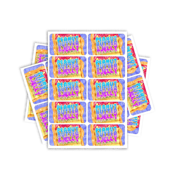 Peanut Butter And Jelly Rectangle / Pre-Roll Labels - SLAPSTA