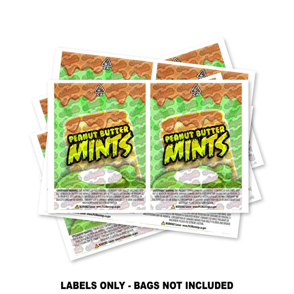 Peanut Butter Mints Mylar Bag Labels ONLY - SLAPSTA