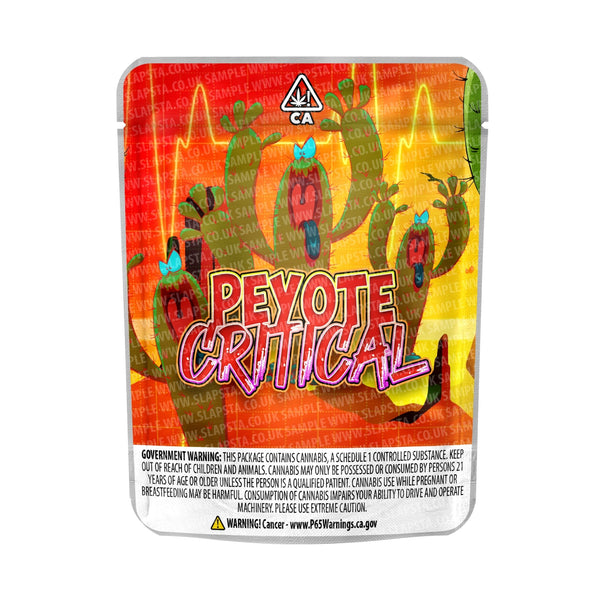 Peyote Critical Mylar Pouches Pre-Labeled - SLAPSTA