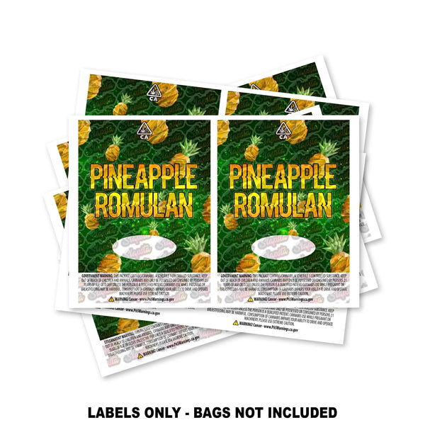 Pineapple Romulan Mylar Bag Labels ONLY - SLAPSTA