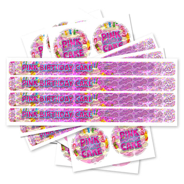 Pink Birthday Cake Pre - Labeled 3.5g Self - Seal Tins - 60pcs