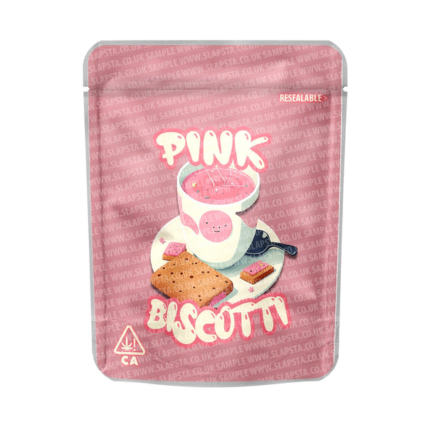 Pink Biscotti Mylar Pouches Pre-Labeled - SLAPSTA