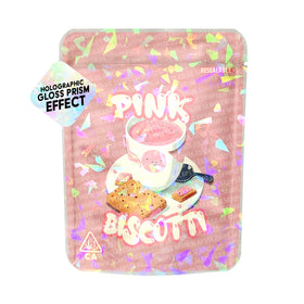 Pink Biscotti SFX Mylar Pouches Pre-Labeled