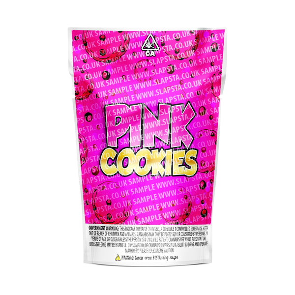 Pink Cookies Mylar Pouches Pre-Labeled - SLAPSTA