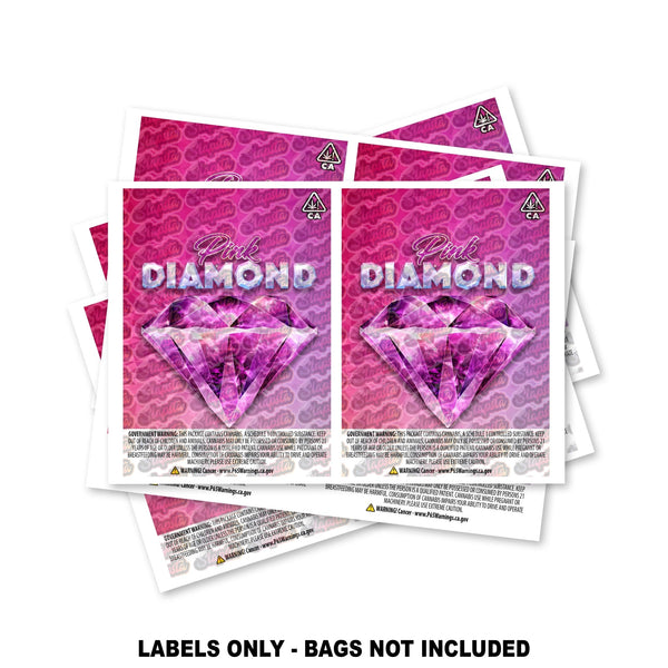 Pink Diamond Mylar Bag Labels ONLY - SLAPSTA