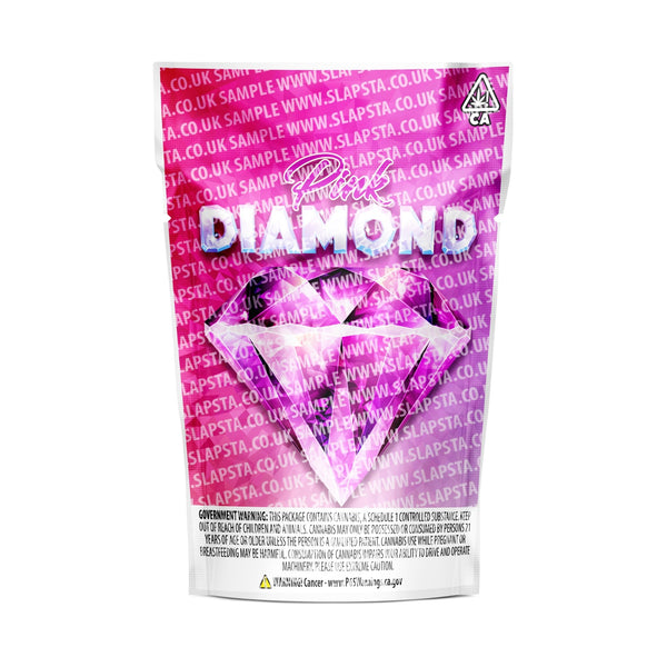 Pink Diamond Mylar Pouches Pre-Labeled - SLAPSTA