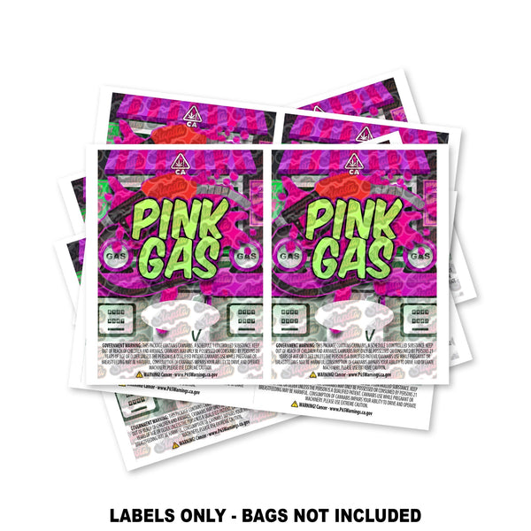 Pink Gas Mylar Bag Labels ONLY - SLAPSTA