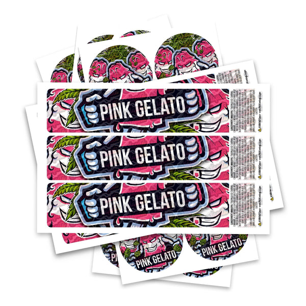 Pink Gelato Glass Jar / Tamper Pot Labels - SLAPSTA