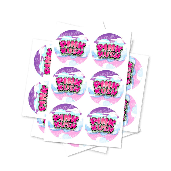 Pink Kush Circular Stickers - SLAPSTA