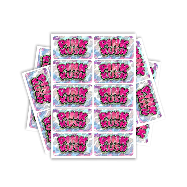 Pink Kush Rectangle / Pre-Roll Labels - Pre-Roll (10.16cm x 6.7cm) / 10