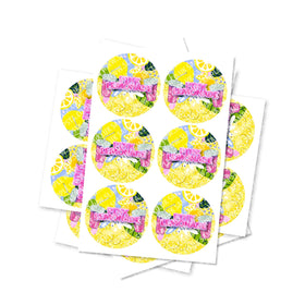Pink Lemonade Circular Stickers