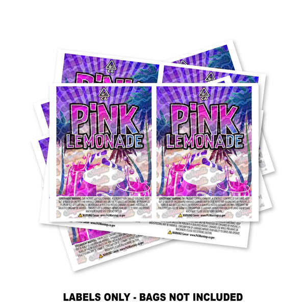 Pink Lemonade Mylar Bag Labels ONLY - SLAPSTA