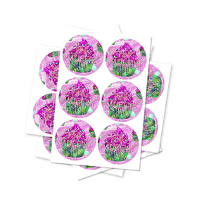 Pink Muffins Circular Stickers