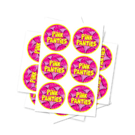 Pink Panties Circular Stickers