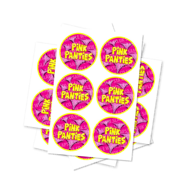Pink Panties Circular Stickers - SLAPSTA