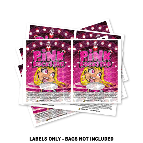 Pink Rockstar Mylar Bag Labels ONLY - SLAPSTA