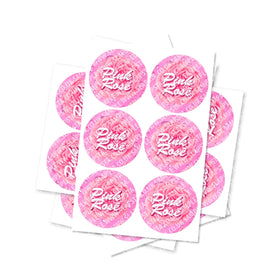 Pink Rose Circular Stickers