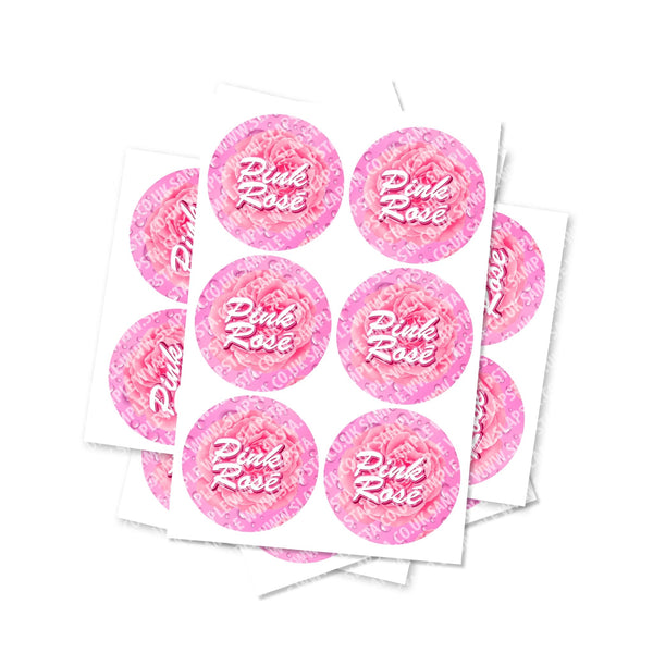 Pink Rose Circular Stickers - SLAPSTA