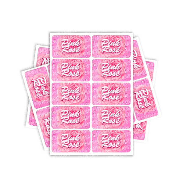 Pink Rose Rectangle / Pre-Roll Labels - SLAPSTA