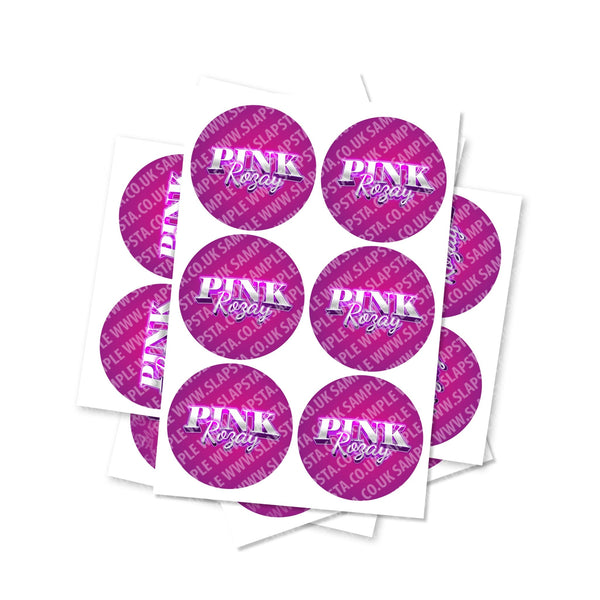 Pink Rozay Circular Stickers - SLAPSTA