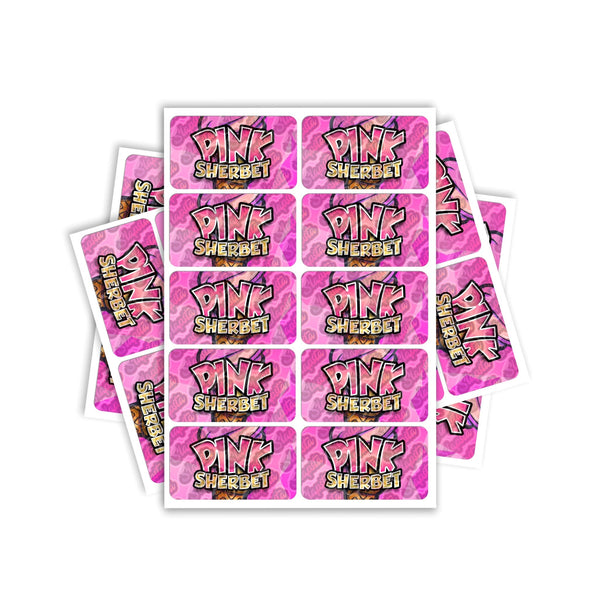 Pink Sherbet Rectangle / Pre-Roll Labels - SLAPSTA