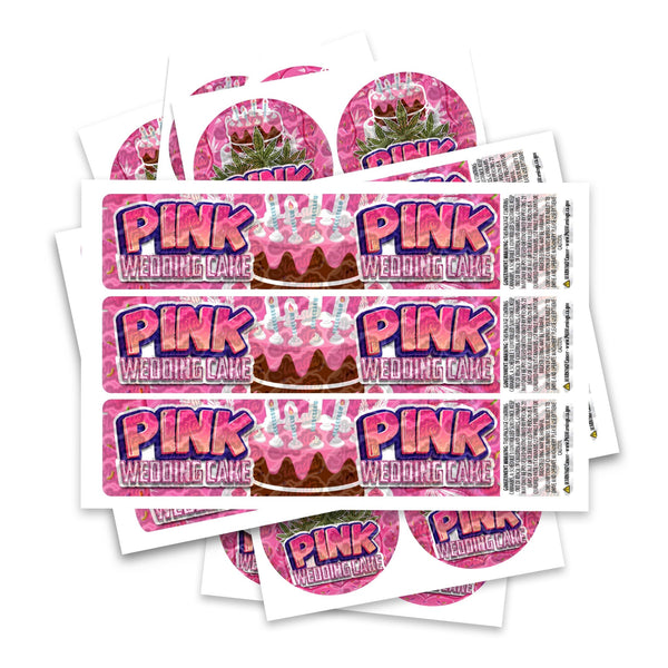 Pink Wedding Cake Glass Jar / Tamper Pot Labels - SLAPSTA