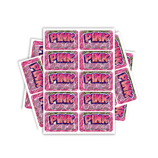Pink Wedding Cake Rectangle / Pre-Roll Labels - SLAPSTA
