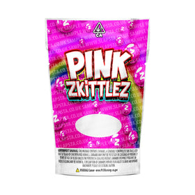 Sachets Mylar Zkittlez roses pré-étiquetés