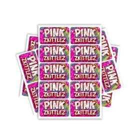 Étiquettes pré-enroulées rectangulaires Zkittlez roses
