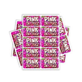 Étiquettes pré-enroulées rectangulaires Zkittlez roses