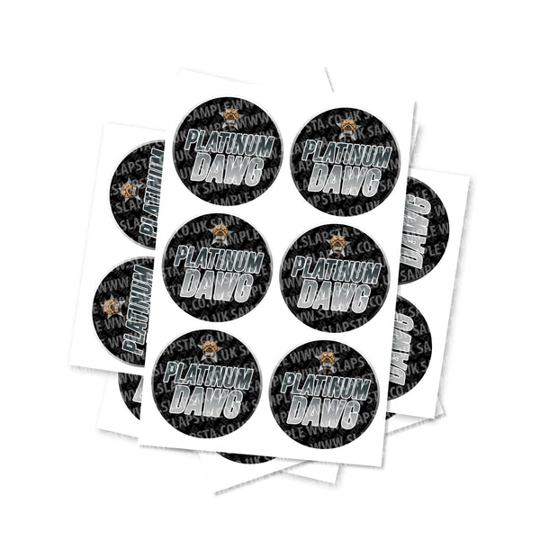 Platinum Dawg Circular Stickers - SLAPSTA