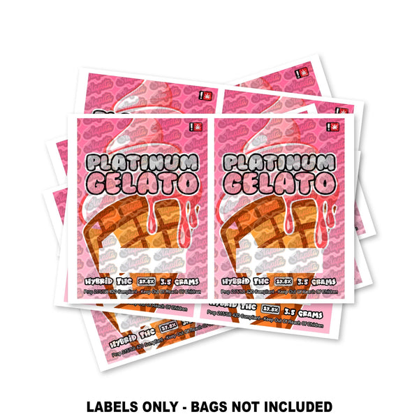 Platinum Gelato Mylar Bag Labels ONLY - SLAPSTA