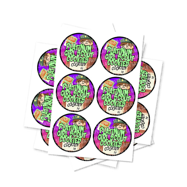 Platinum Girl Scout Cookies Circular Stickers - SLAPSTA