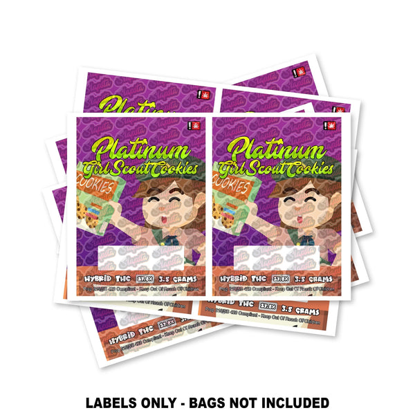 Platinum Girl Scout Cookies Mylar Bag Labels ONLY - SLAPSTA