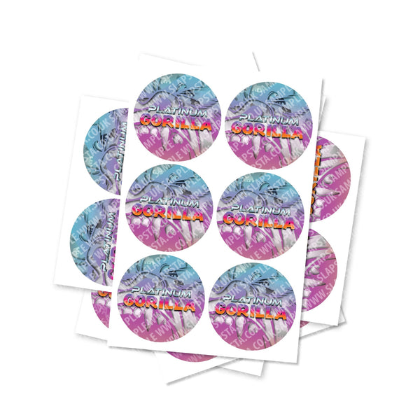 Platinum Gorilla Circular Stickers - SLAPSTA