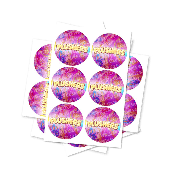 Plushers Circular Stickers - SLAPSTA