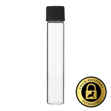 Pre-Roll Glass Tubes – CR Black Cap - 10pcs