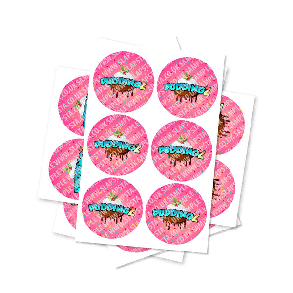 Puddingz Circular Stickers - SLAPSTA