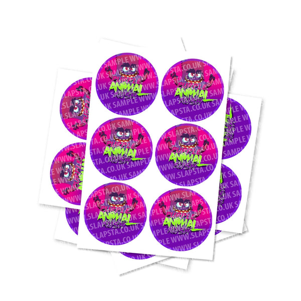 Purple Animal Kush Circular Stickers - SLAPSTA