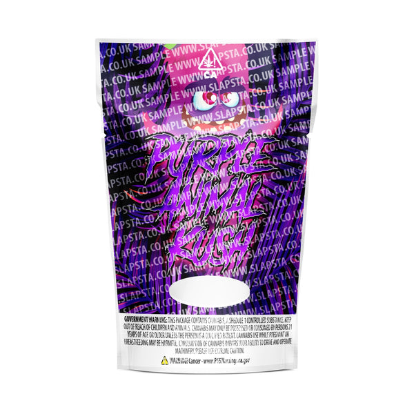 Purple Animal Kush Mylar Pouches Pre-Labeled - SLAPSTA