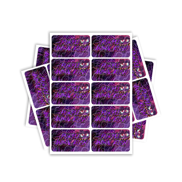 Purple Animal Kush Rectangle / Pre-Roll Labels - SLAPSTA