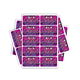 Étiquettes rectangulaires / pré-roulées Purple Animal Kush