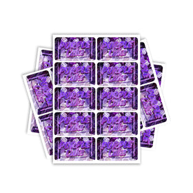 Étiquettes pré-enroulées pour gâteaux rectangulaires violets