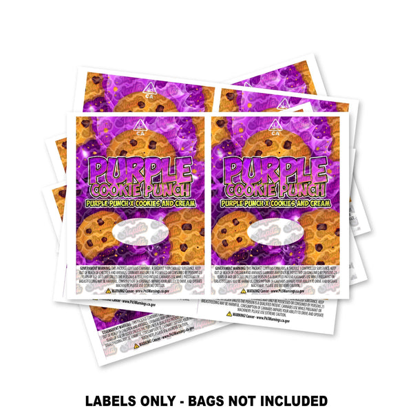 Purple Cookie Punch Mylar Bag Labels ONLY - SLAPSTA